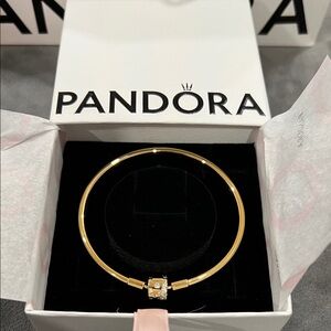 Pandora Gold Bracelet with Sparkling Accents